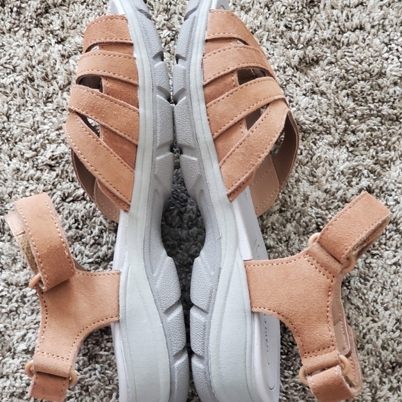 Lands End All Weather‎ Suede Walking Sandal Women’s Sz 9D Brown Adjustable Strap - Picture 5 of 14